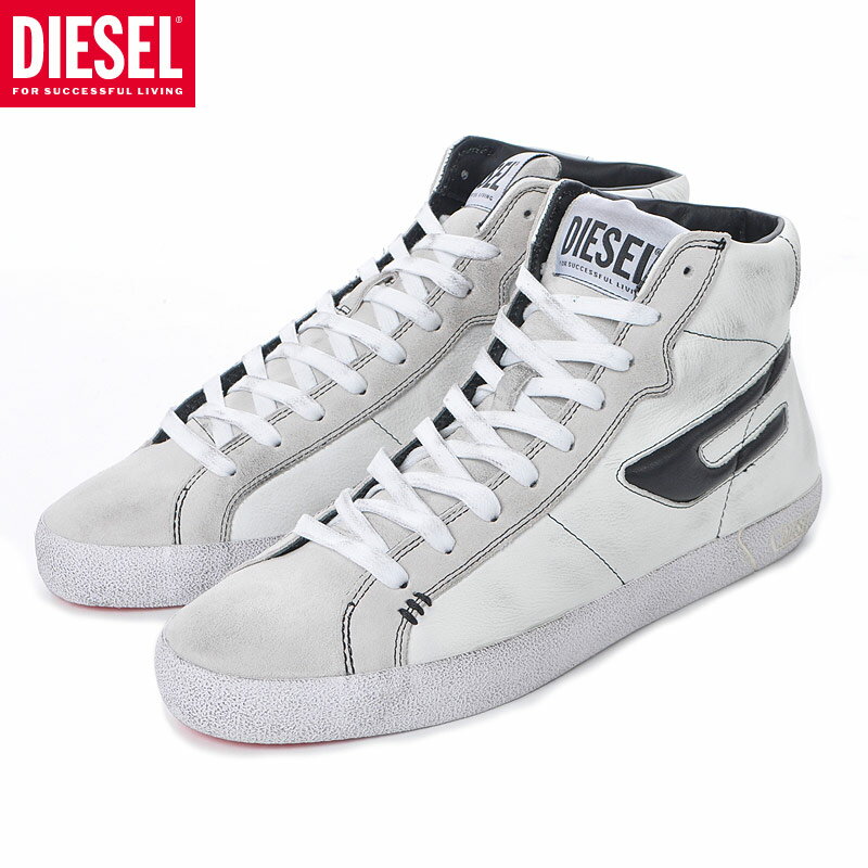 ディーゼル DIESEL レザースニーカー ハイカット メンズ S-LEROJI MID Y02742 PR663 ホワイト