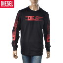 ディーゼル DIESEL クルーネックTシャツ 長袖 メンズ ブランド ロンT T-JUST-LS-E5 A06767-0GRAM ブラック