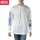 ディーゼル DIESEL クルーネックTシャツ 長袖 メンズ ブランド ロンT T-JUST-LS-E6 A06768-0GRAM ホワイト