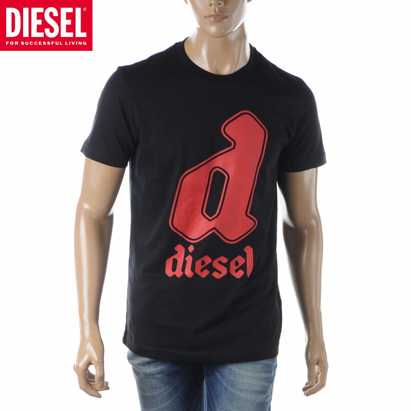 ディーゼル DIESEL Tシャツ メンズ ブランド クルーネック T-DIEGOR-K54 A08681-0GRAI ブラック 2023春夏新作