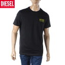 ディーゼル DIESEL Tシャツ メンズ ブランド T-DIEGOR-K72 A12500-0GRAI 半袖 クルーネック ブラック 2024春夏新作