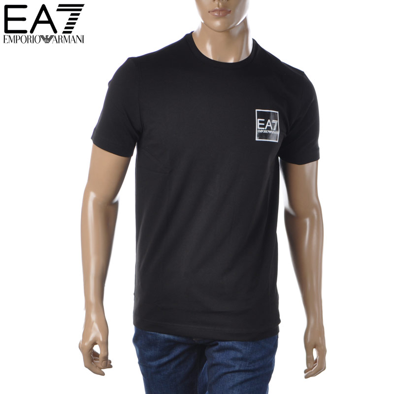 エンポリオアルマーニ EA7 EMPORIO ARMANI クルーネックTシャツ 半袖 メンズ ブランド 3LPT52 PJ03Z ブラック