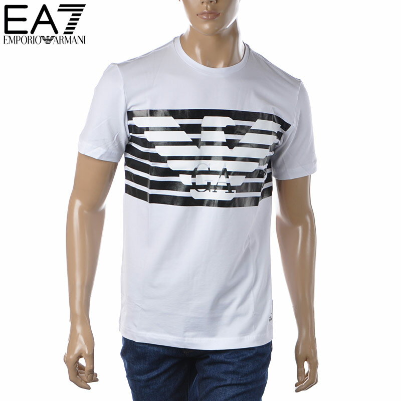 エンポリオ・アルマーニ エンポリオアルマーニ EA7 EMPORIO ARMANI クルーネックTシャツ 半袖 メンズ ブランド 3LPT60 PJ3NZ ホワイト