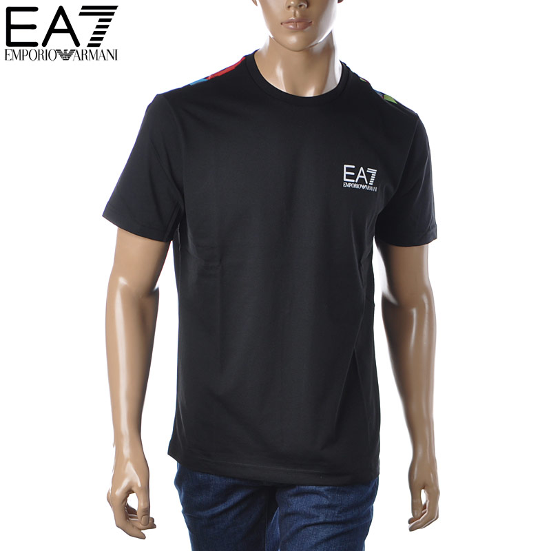 エンポリオアルマーニ EA7 EMPORIO ARMANI クルーネックTシャツ 半袖 メンズ ブランド 3LPT65 PJ7CZ ブラック