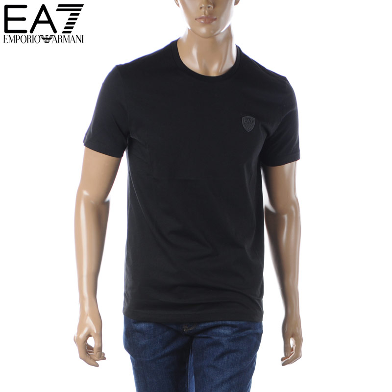 エンポリオアルマーニ EA7 EMPORIO ARMANI Tシャツ メンズ ブランド クルーネック 半袖 3RPT41 PJNTZ ブラック