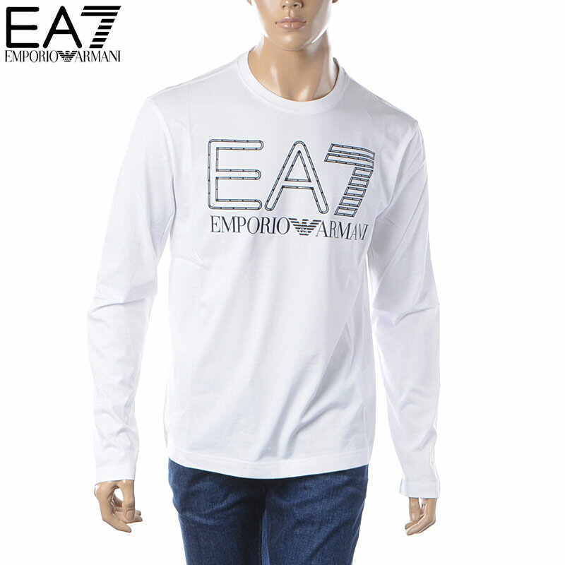 エンポリオアルマーニ EA7 EMPORIO ARMANI Tシャツ メンズ 長袖 ロンT ブランド クルーネック 6RPT04 PJFFZ ホワイト