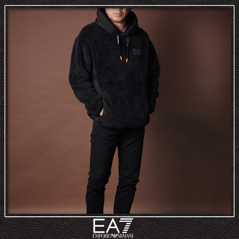 エンポリオアルマーニ フリースパーカー パーカー メンズ EA7 EMPORIO ARMANI ブラ...