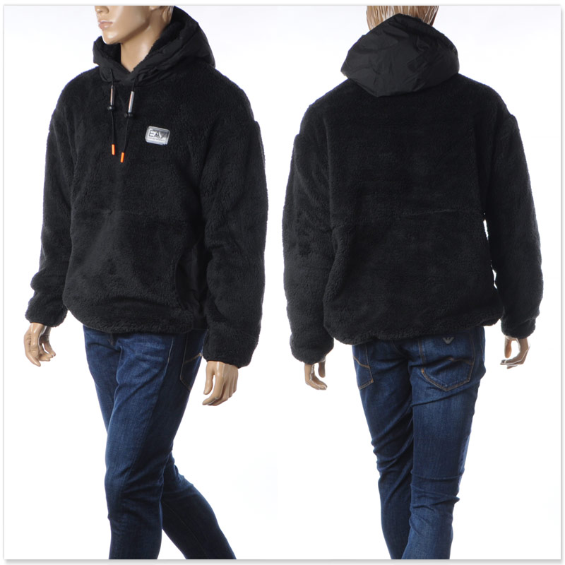 エンポリオアルマーニ フリースパーカー パーカー メンズ EA7 EMPORIO ARMANI ブラ...