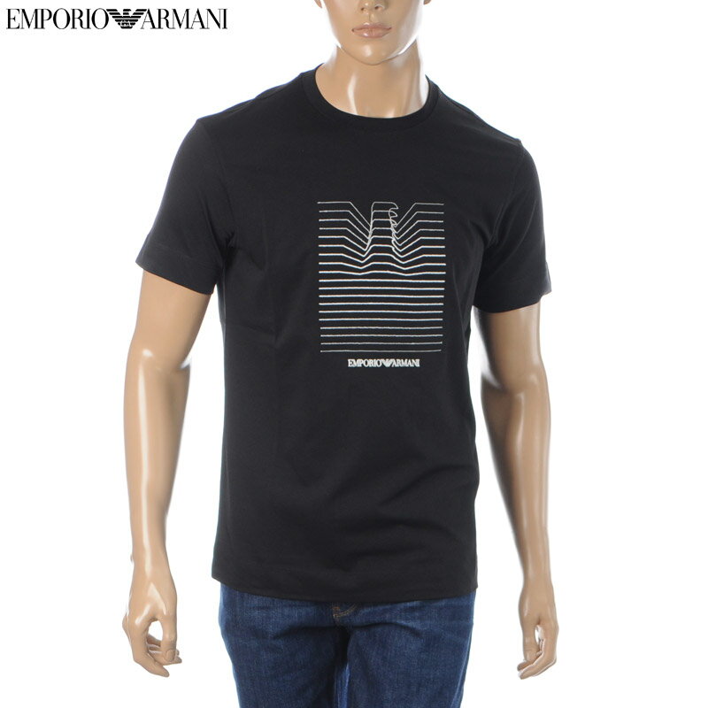 エンポリオアルマーニ EMPORIO ARMANI Tシャツ 半袖 クルーネック メンズ 3K1TL8 1JULZ ブラック