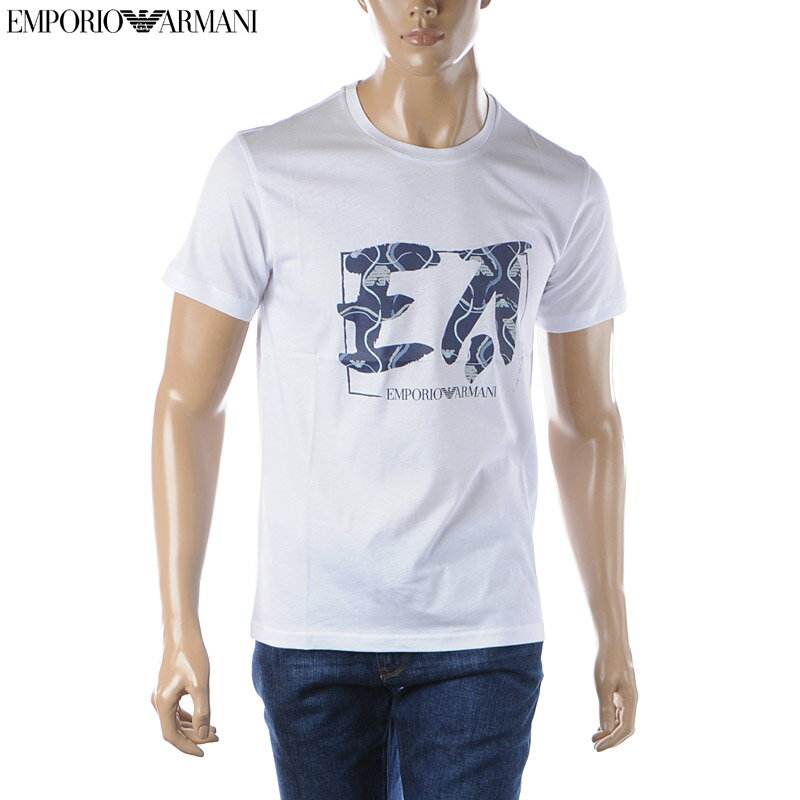 エンポリオアルマーニ EMPORIO ARMANI SWIMWEAR Tシャツ メンズ ブランド クルーネック 半袖 211818 3R468 ホワイト