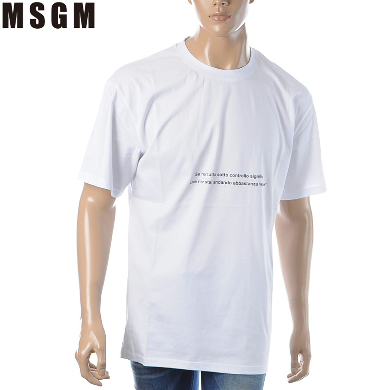 エムエスジーエム MSGM クルーネック Tシャツ 半袖 メンズ 2740MM181 195797 ホワイト