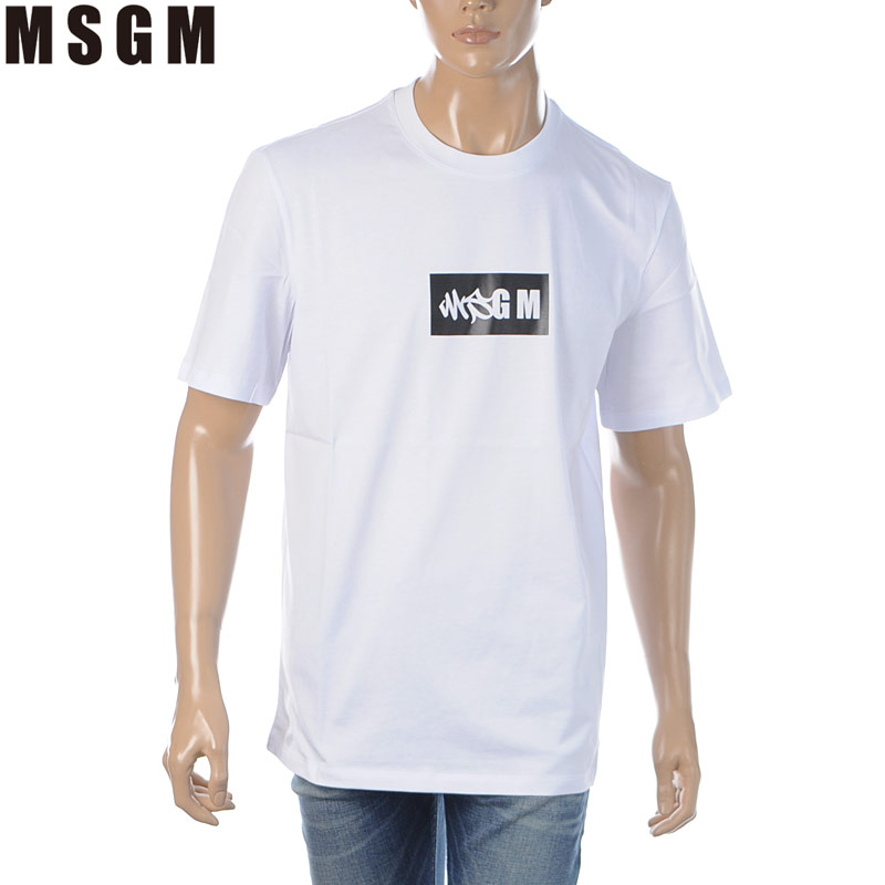 エムエスジーエム MSGM Tシャツ 半袖 クルーネック メンズ ブランド 3040MM106 217098 ホワイトのサムネイル