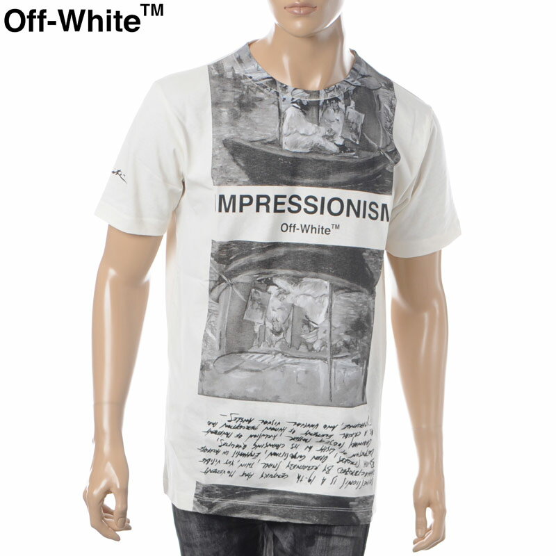 オフホワイト OFF-WHITE クルーネック Tシャツ 半袖 メンズ NEWSPAPER S/S 