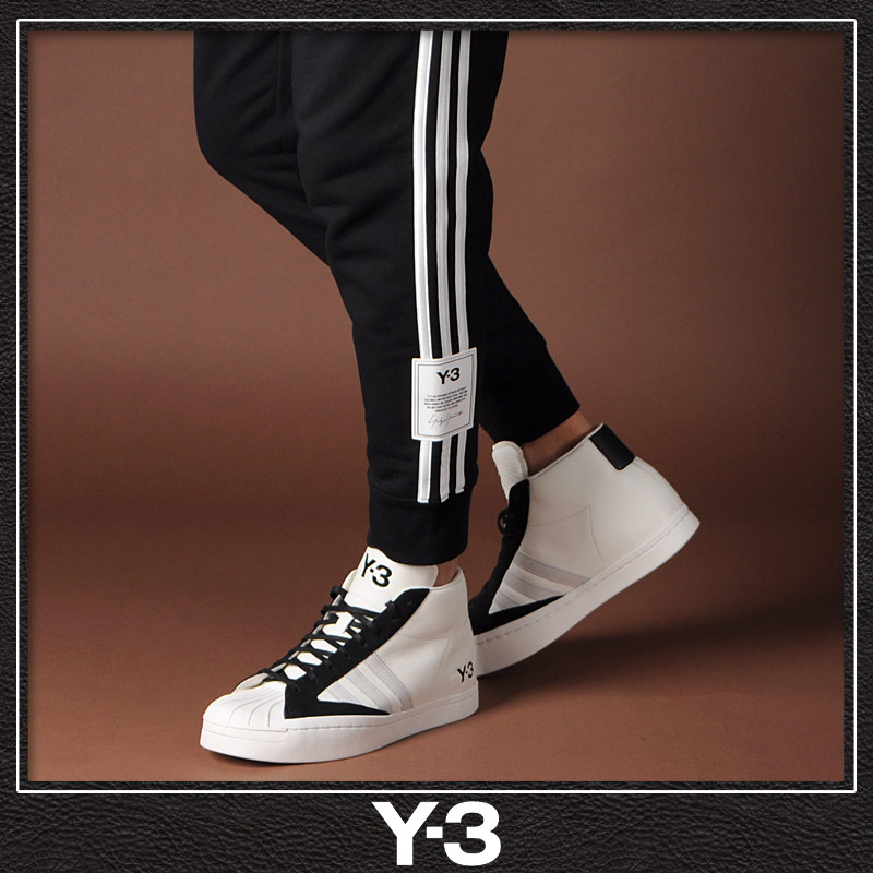 ワイスリー Y-3 レザースニーカー ハイカット メンズ Y-3 YOHJI PRO H02577 ホワイト