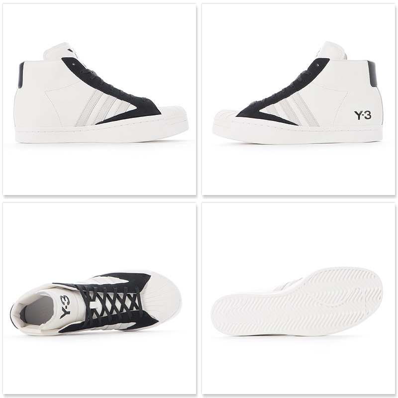 ワイスリー Y-3 レザースニーカー ハイカット メンズ Y-3 YOHJI PRO H02577 ホワイト