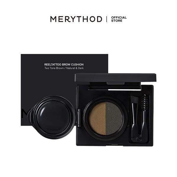 【MERYTHOD公式】 リールタトゥーブロウクッション ツートーンブラウン REELTATTOO BROW CUSHION Two Tone Brown / Natural Dark カバー ツヤ 光彩 崩れにくい ベースメイク 陶器肌 韓国コスメ