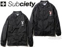 PLAYBOYxSubciety Capsule collection サブサエティ コーチジャケット ナイロンジャケット プレイボーイ ジャケット ストリート COACH JKT コーチ バックロゴ 定番 アウター 105-60149 ウサギ ウサギマーク キャラクター