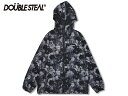 DOUBLE STEAL DOUBLESTEAL ダブルスティール Pattern Hood JKT アウター 794-68001 スト系 ストリート系 OLLIE SAMURAI オーリー サムライ トップス ファッション ポリエステル フード ジャンバー 総柄 BLACK ジャケット フード付き 総柄転写プリント