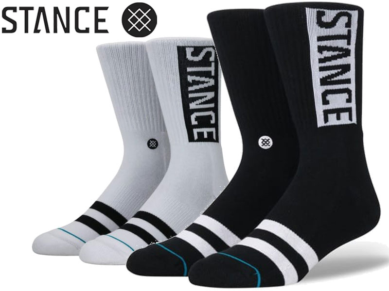 STANCE SOCKS  å M556D17OGG OG MENS ѵ LOGO  ɥ       Ĺ CREW 롼 ץ쥼 £ʪ   ץ WHITE  BLACK  򤤷   ̵