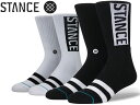 STANCE SOCKS スタンス ソックス M556D17OGG OG MENS 耐久性 LOGO ロゴ サイドロゴ 定番 大人 メンズ 男性 男性用 靴下 長い靴下 CREW クルー丈 プレゼント 贈り物 オシャレ 正規品 シンプル WHITE 白 BLACK 黒 白い靴下 黒い靴下 父の日 送料無料