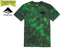 Emerica エメリカ Creature クリーチャー コラボ 6130002951 001 EVIL CREATURE TIE DYE エビル タイダイ TEE Tシャツ ティーシャツ 5.5オンス oz ACID BLAST 黒 BLACK ブラック M 緑 GREEN 黄 YELLOW