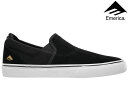 EMERICA エメリカ 靴 スニーカー スケシュー スケートボードシューズ スケートシューズ SKATE スケボー スニーカー SLIP-ON SLIPON メンズ スリップ オン スリッポン 23cm 6101000111 715 WINO G6 BLACK WHITE GOLD 大人 黒