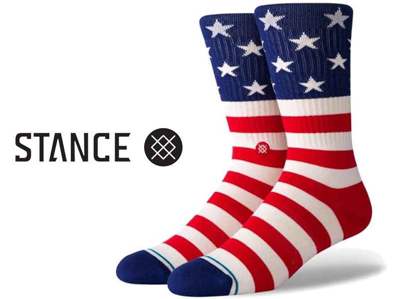 STANCE SOCKS スタンス ソックス A556A20FOS THE FOURTH ST CREW MENS 耐久性 アメリカ国旗 大人 メンズ 男性 男性用 靴下 長い靴下 CREW クルー丈 プレゼント 贈り物 オシャレ 正規品 シンプル 父の日 送料無料 スケーター オシャレ靴下