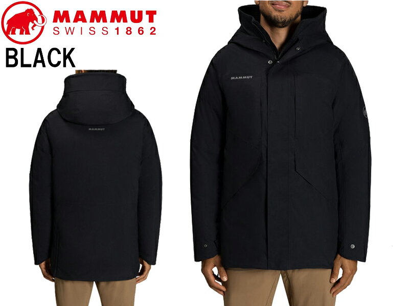 MAMMUT マムート ダウンジャケット フローバーグ コート ジャケット メンズ Floeberg HS Thermo Hooded Coat AF Men シンプル マッド ブラック 黒 1010-29131 ダウン 男性 大人 防寒 アウトドア 登山 L XL