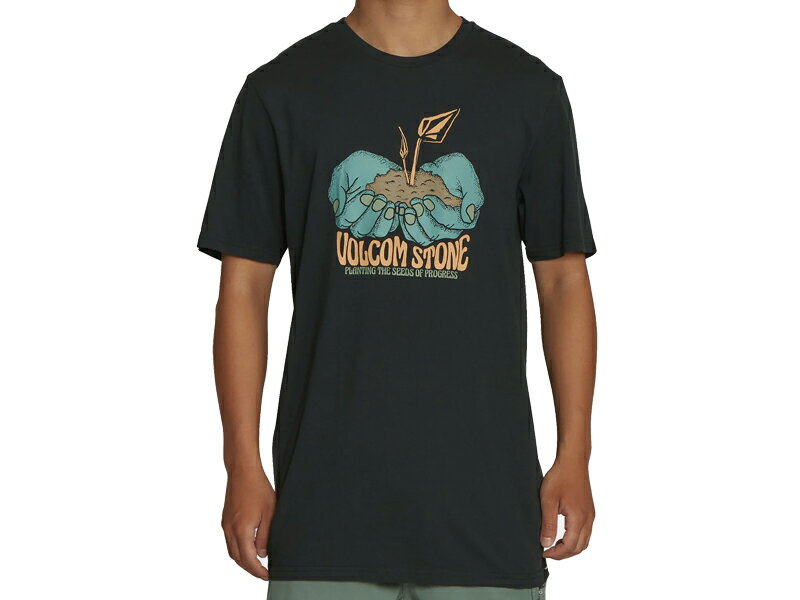 VOLCOM ボルコム ヴォルコム Tシャツ Planting Process SS Tee A5022204 メンズ レディース 男 女 半袖 ストリート モダン フィット ブラック シンプル 黒 M L サーフィン スノー スケート メール便