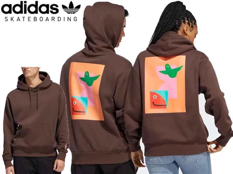 adidas SKATEBOARDING スケートボーディング アディダス パーカー トップス マークゴンザレス SHMOOFOIL PAINTED HOODIE プルオーバー プルパーカー プル コットン フード ロゴ フーディー XL 2XL HM6863 ブラウン GONZ