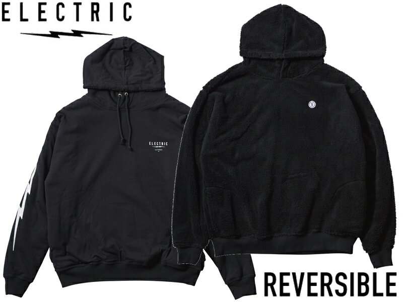 ELECTRIC エレクトリック REVERSIBLE HOOD HOODE フーディー パーカー プルパーカー トップス プルオーバー シンプル 撥水 ボア E24F18 正規品 長袖 L/S エレク BLACK 黒 リバーシブル