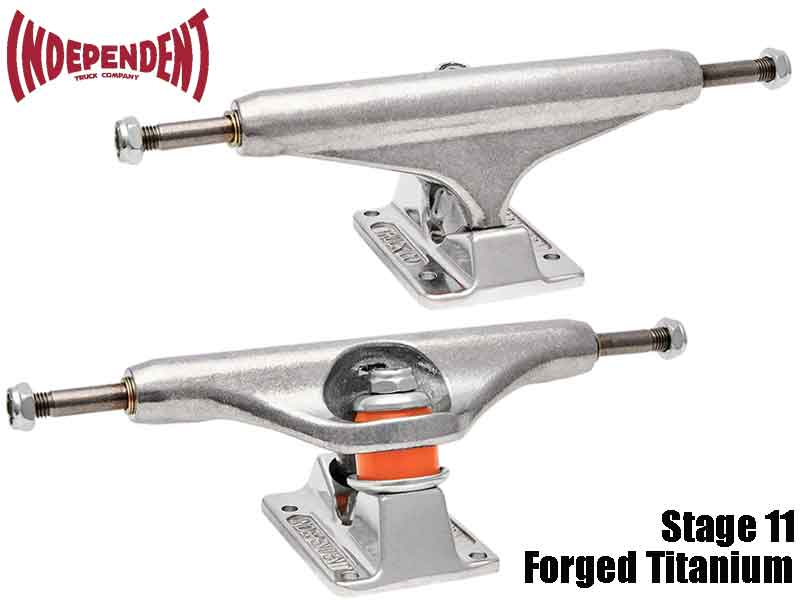 INDEPENDENT インディペンデント 129 STAGE 11 FORGED TITANIUM フォージド チタニウム スケボー スケートボード スケボートラック ステージ11 デッキ パーツ シルバー チタン 7.4 7.5 7.625 7.75 7.8