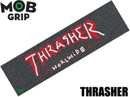 モブグリップ MOB GRIP MOBGRIP GRIPTAPE グリップテープ デッキテープ デッキ テープ thrasher スラッシャー スケートボード 9x33 滑り止め ヤスリ 赤 文字 LOGO