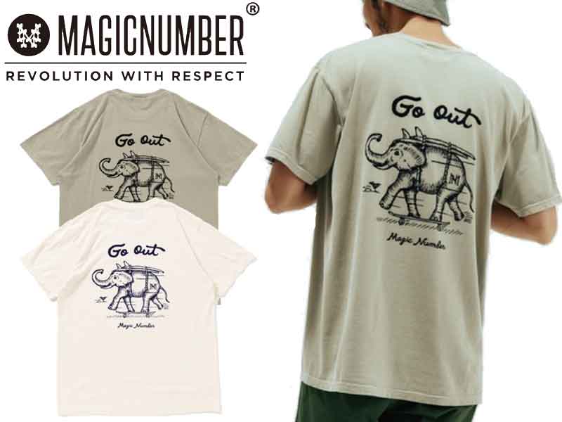 MAGIC NUMBER }WbN io[ TVc ELEPHANT S/S PIGMENT T-SHIRT Gt@g eB[Vc  gbvX Jbg\[ MN005 L TCY AEghA XP[g{[h Xm[{[h