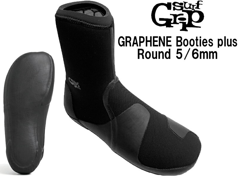 楽天BRAYZSurf Grip SURFGRIP サーフグリップ ソックス ブーツ Graphene Boots Plus Round 5/6 mm ソフトブーツ グラフェン 蓄熱 速乾 起毛 防寒 海 ラバー サーフィン サーフ 秋 冬 SURF AXXE CLASSIC BREAKER OUT