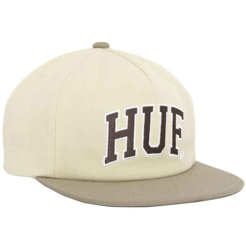 HUF ハフ ARCH LOGO SNAPBACK HAT CAP フラットバイザー アジャスター 5パネル ロゴ ベージュ ブラウン 刺繍 帽子 メンズ 男性 レディース 女性 スノーボード サーフィン スケボー スケートボード HT00703 3