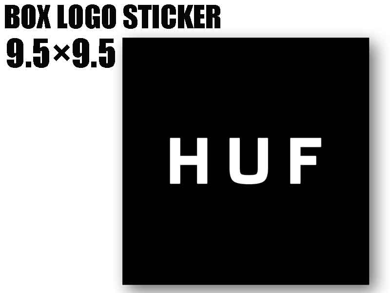 HUF ハフ ボックスロゴ ステッカー 黒 BOX LOGO STICKER AC00853 ボックス ロゴ シール BLACK 帽子 メンズ 男性 レディース 女性 スノーボード サーフィン スケボー スケートボード メール便