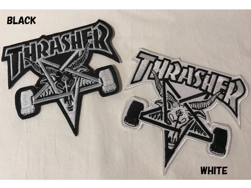 【THRASHER (スラッシャー) 】SK8GOAT ワッペン パッチ 布ステッカー 刺繍ワッペン Tシャツ パーカー オリジナルTシャツ オリジナル スケート スケボー skate メール便 対応 アップリケ