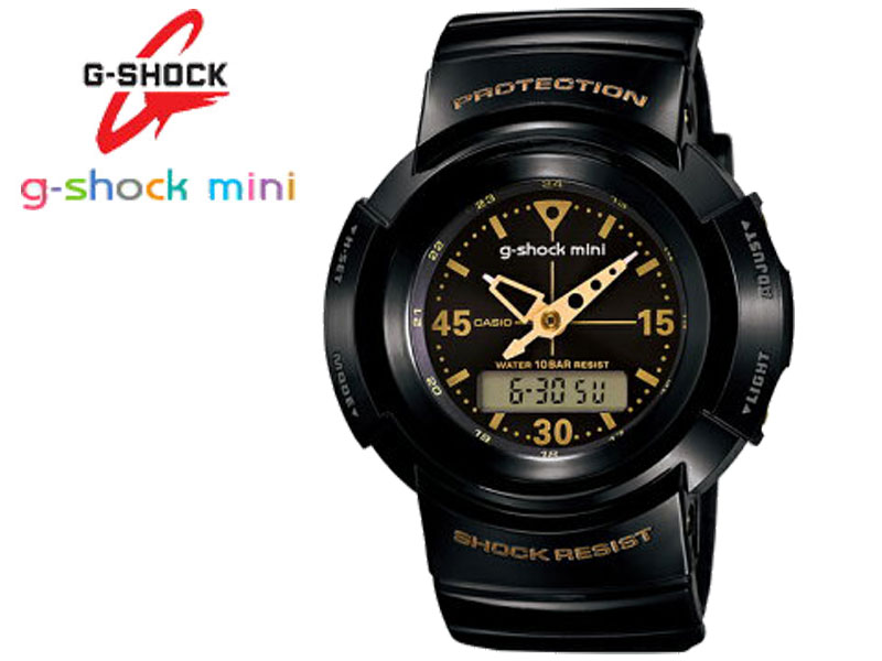 Gショックミニ G-SHOCK G SHOCK ジーショック 女 男 子供 mini ミニ CASIO カシオ アナデジ アナログ デジタル GMN-500G-1BJR ショップ限定品 限定クリスマス プレゼント ギフト 金 ゴールド 黒 腕時計 メーカー 保証付き 5416