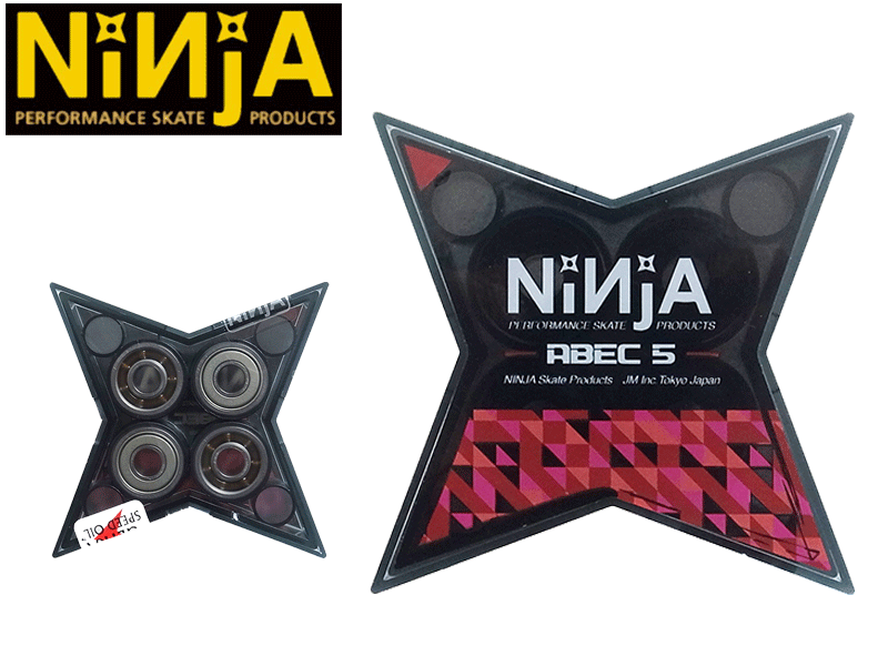 Ninja ニンジャ 忍者 ベアリング bearing ABEC5 star case スターケース 星 速い スケートボード スケ..