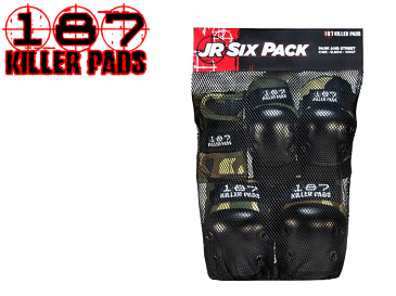 【187 KILLER PADS】 キラーパッド JR SIX PAACK プロテクター パッド 保護具 防具 肘 膝 手首 リスト スケートボード スケボー 3点セット セット SKATE キッズ 子供 迷彩 CAMO