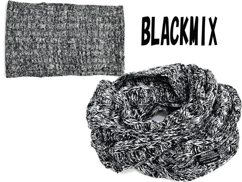 DOUBLE STEAL BLACK ダブルスティール ブラック 476-90216 Cable スヌード ケーブル ニット ワッフル編み ネックウォーマー マフラー ファッション プレゼント あったかい クリスマス ストリート カジュアル BLACK MIX