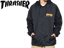 THRASHER【スラッシャー】フリース フード コーチジャケットFLAME LOGO COACH JACKET WITH FLEECE HOODIEジャケット アウター