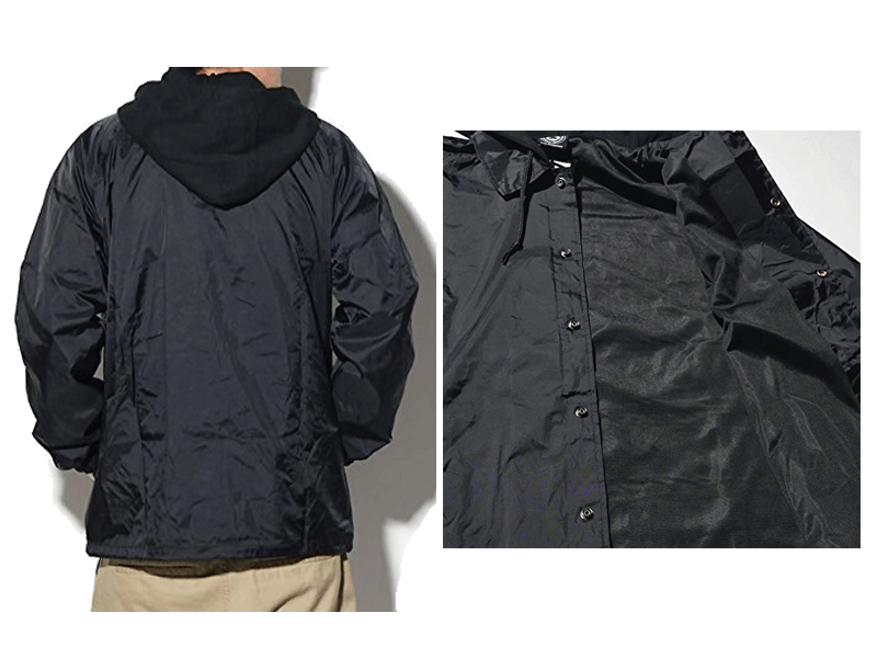 THRASHER【スラッシャー】フリース フード コーチジャケットFLAME LOGO COACH JACKET WITH FLEECE HOODIEジャケット アウター