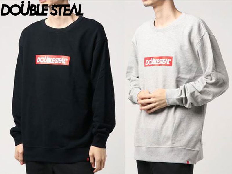 DOUBLE STEAL DOUBLESTEAL ダブルスティール スウェット トレーナー BOX LOGO 裏毛クルースエット 裏毛トレーナー 984-14047 ストリート系 OLLIE SAMURAI オーリー サムライ