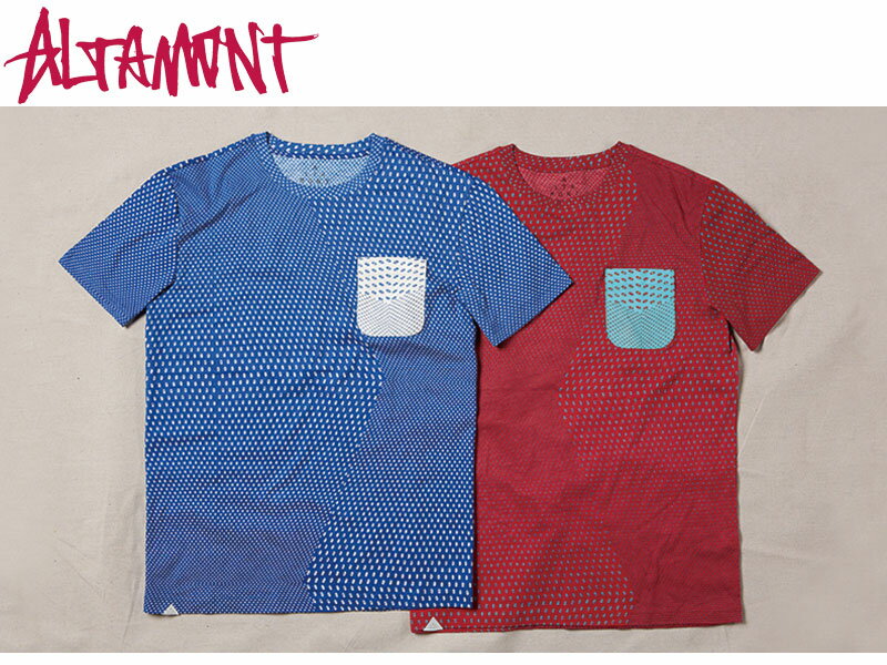 ALTAMONT A^g I^g   TVc TEE POLKA DOT REVERSE PKT |PbgTEE Xg[gn XP[g XP[g{[h XP[g [֑Ή