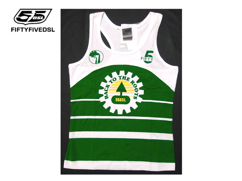 55DSL フィフティーファイブディーエスエル タンクトップ ノースリーブ プリント カットソー TANK TOP レディース 女性 33U73500919 メ...