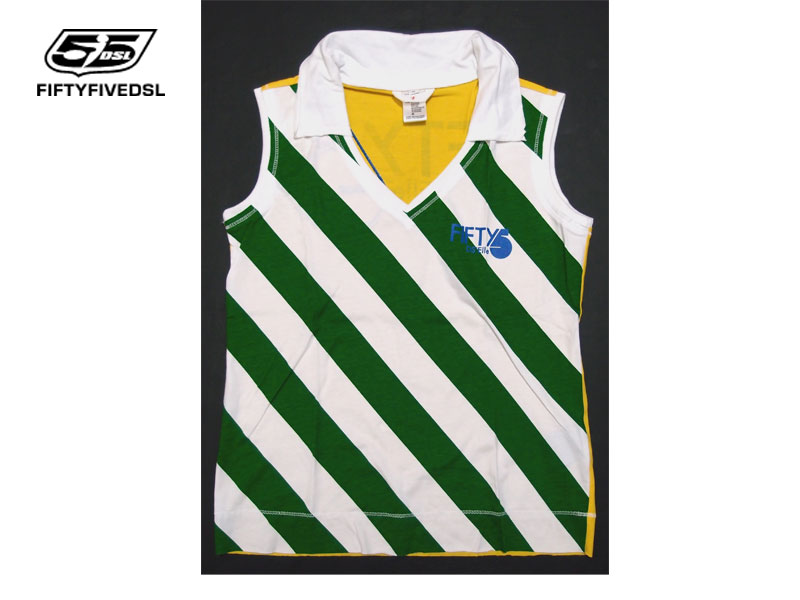 55DSL フィフティーファイブディーエスエル 襟付きノースリーブ ノースリーブ プリント レディース 女性 33U73500919 メール便対応 【国内正規品...