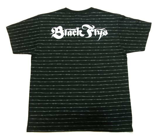 ブラックフライ BLACK FLYS BLACKFLYS Tシャツ 半袖カットソー 94LOGO BORDER TEE 西海岸 カリフォルニア ブラック S M L ストリート ファッション メール便対応