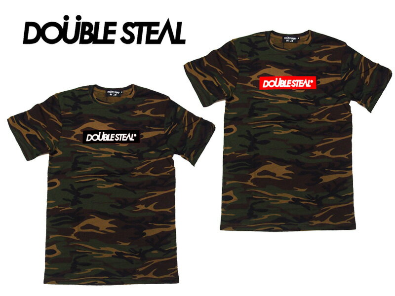 DOUBLE STEAL BLACK ダブルスティールブラック 半袖　Tシャツ CAMO BODY BOX LOGO S/S T-Shirt 941-14207OLLIE SAMURAI オーリー サムライ メール便対応